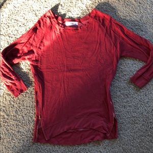 Gold zipper accent top